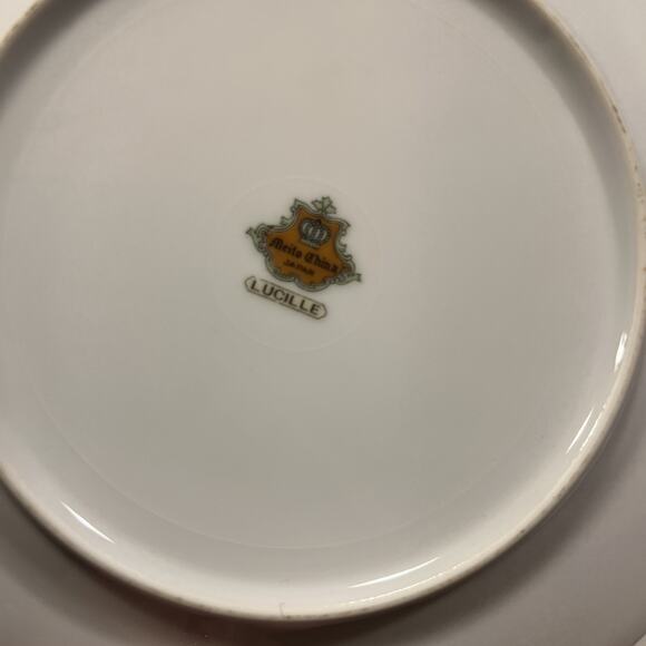 10 Vintage MEITO LUCILLE Salad Plates 1960s Japan Floral PRISTINE EXCELLENT Disc - Picture 12 of 15